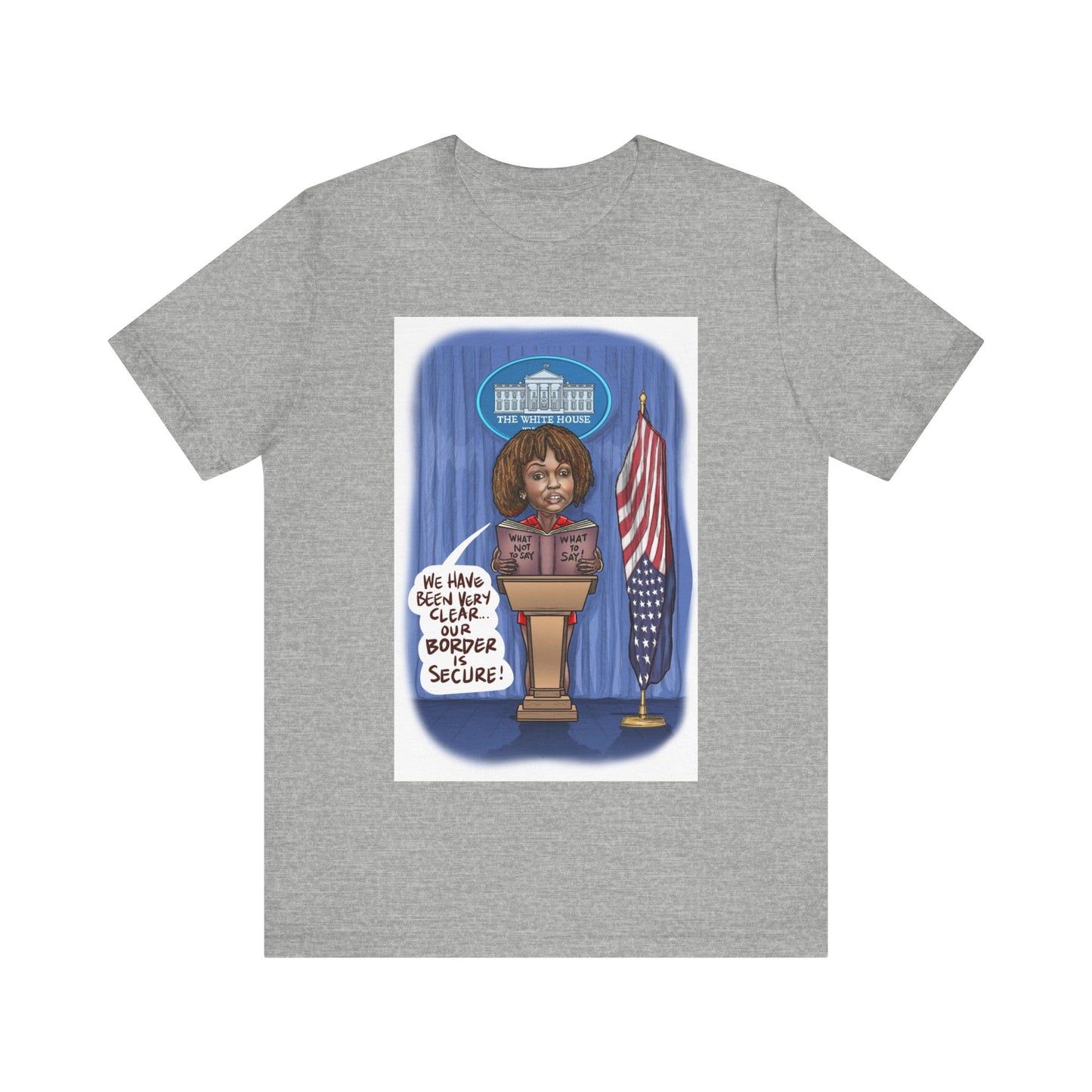 Binder Lady Musobia political satire artwork on gray T-shirt