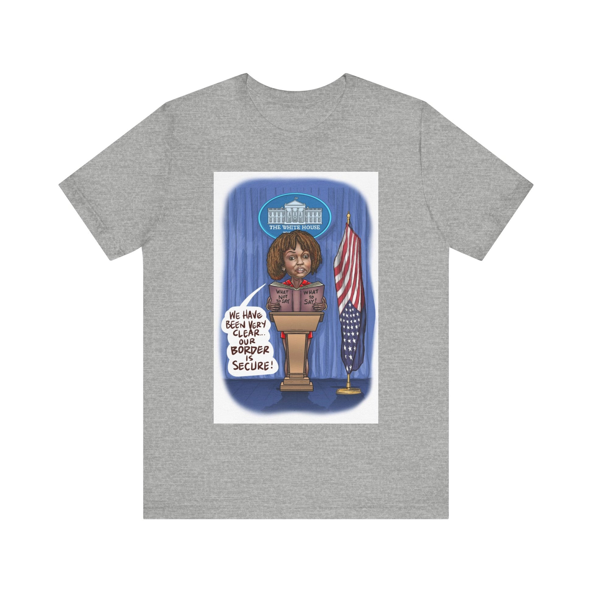 Binder Lady Musobia political satire artwork on gray T-shirt