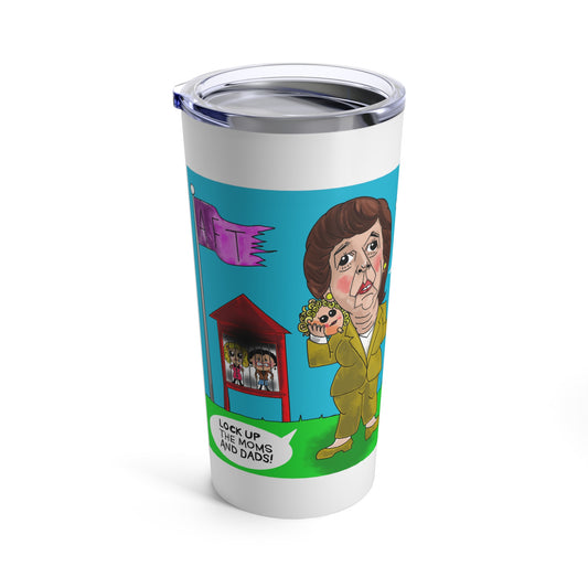 Schools Guru funny political gift tumbler featuring Randi Weingarten and remote-school satire by Musobia