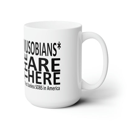 Reverse view of the Trump and Jack Smith Puppet Master political satire mug